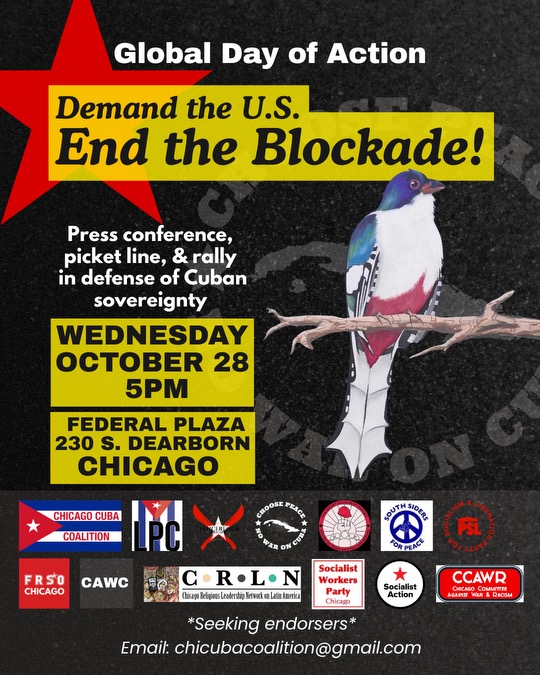 Demand the US end the Blockade flyer