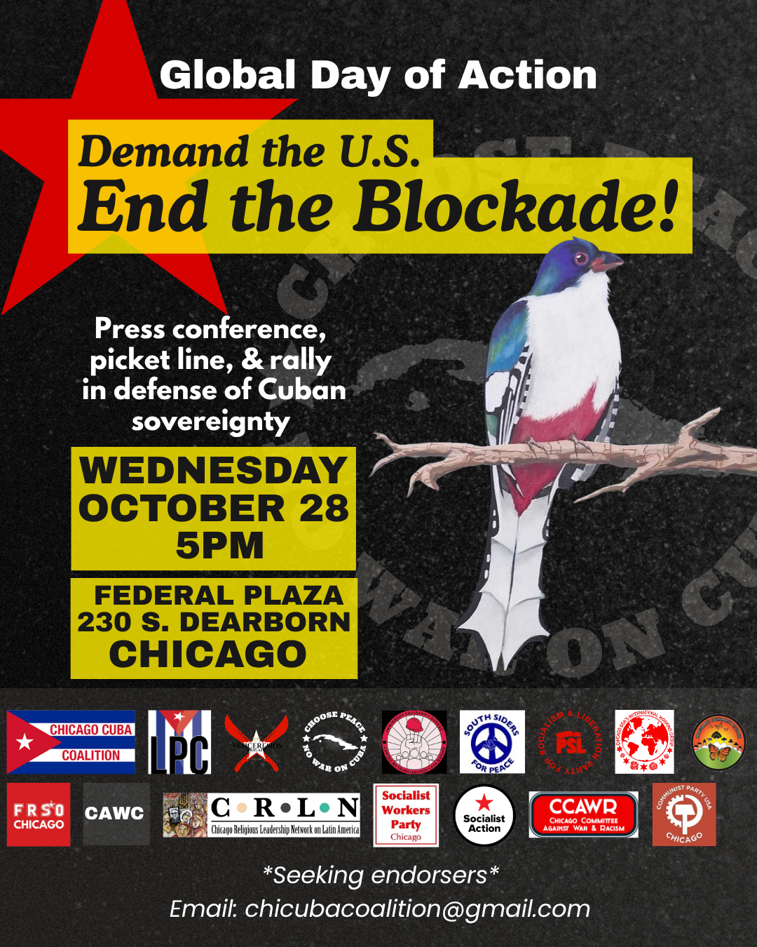 Chicago: No War on Cuba Picket 10/28/26 flyer