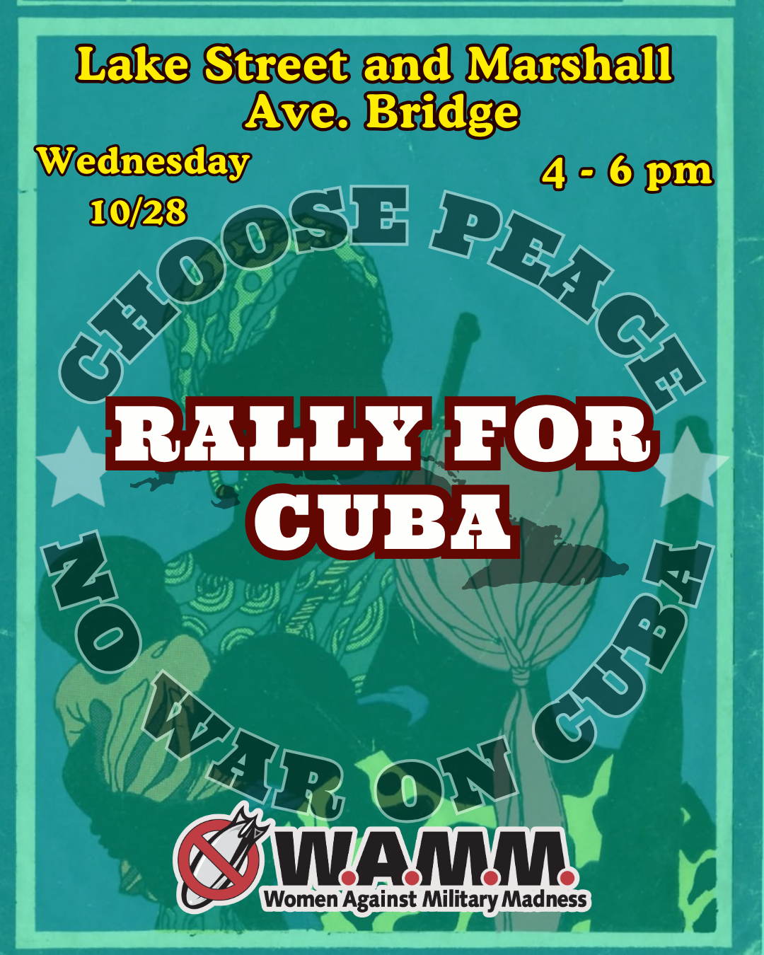 No War on Cuba Bridge Rally flyer