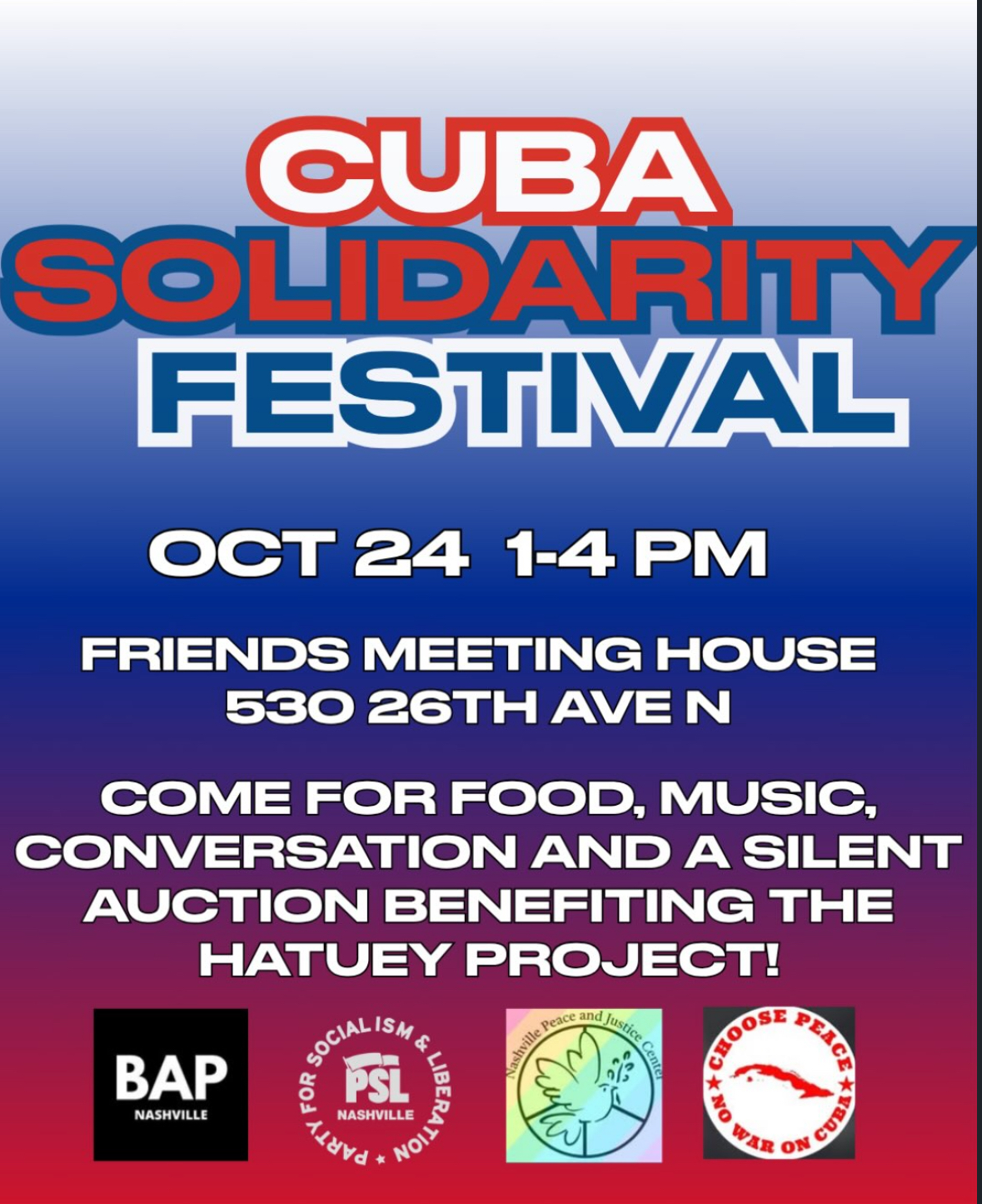 Cuba Solidarity Festival flyer