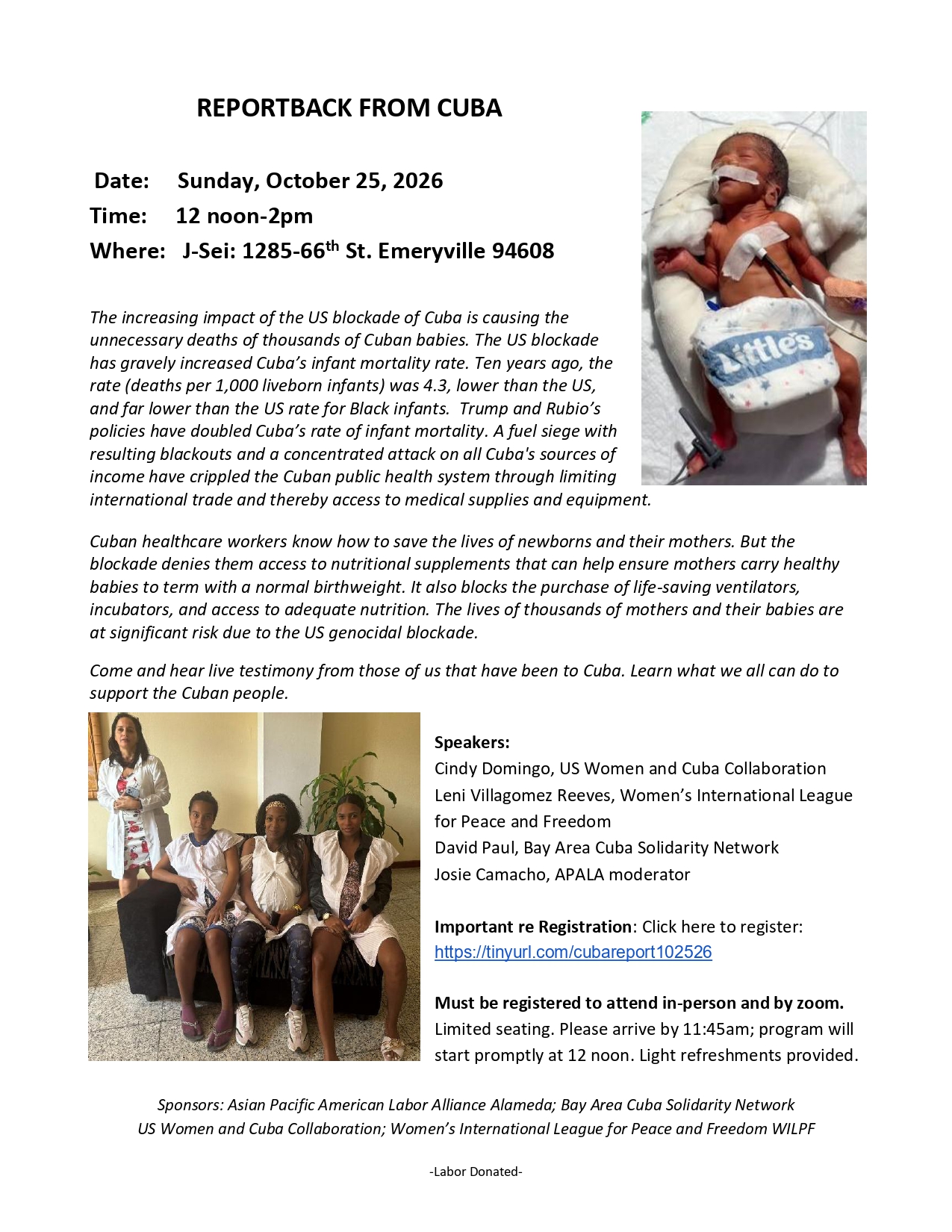 Cuba Maternal Health Report Back flyer