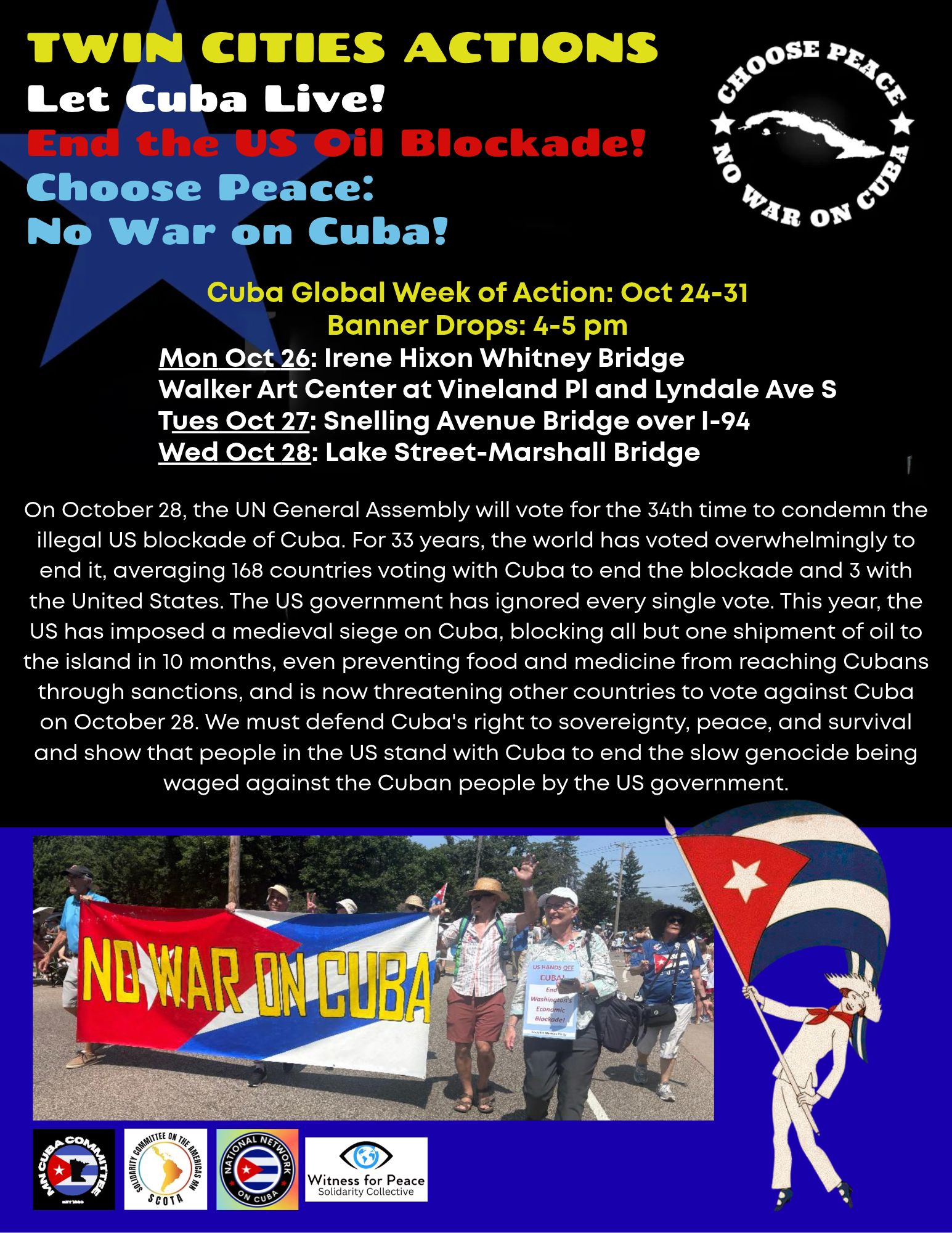 Twin Cities Action-Let Cuba Live! flyer