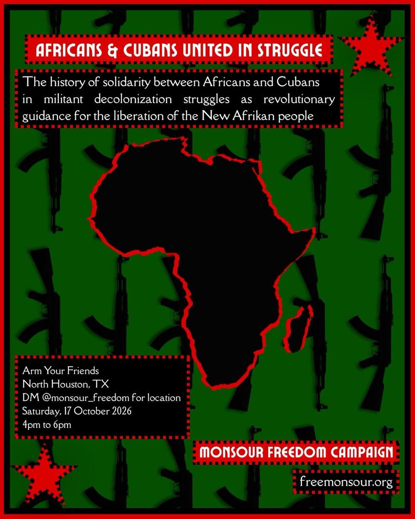 Africans & Cubans United in Struggle flyer